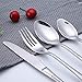 HOBO 24 Piece Flatware Set, Dinnerware Set Service for 6, Kitchen Utensil Set with Knife, Fork, Spoon, Teaspoon, Use for Home, Kitchen with Wooden Gift Box (Silver)