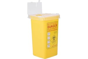 TIKATARER Plastic Sharps Container, Puncture Shell Flip Top Lid Container, Waste Disposal, Ideal for Use, 1L (Yellow)
