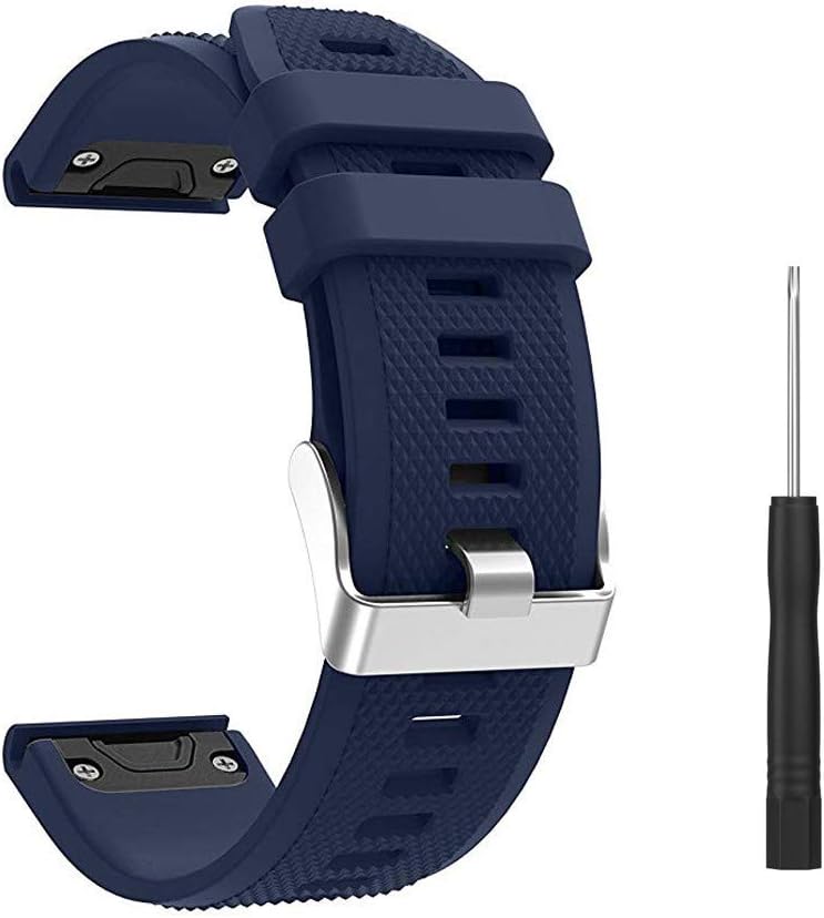 Haotop Silicone Strap Bands Compatible for Garmin Fenix 5/Fenix 5 Plus/Forerunner 935 22mm(Watch Not Included) (Dark Blue)