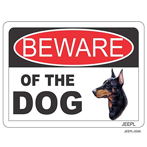 JEEPL-BE WARE OF DOG SIGNAGE | Warning Sign Board |Duty Sign Board |Beware Of Guard Dog Sign boards for Home,Gate, Restaurant,Offices, Clinics|VINYL|10X8