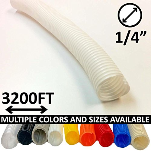 1/4" Split Wire Loom Tubing - Color: White - 3200 Feet