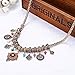 Bohemian Enamel Multicolor Round Pendants Vintage Rhinestone Ethnic Necklace for Women