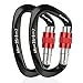 XINDA Screwgate Locking Carabiner Clip - Professional Rock Climbing Carabiner Screw Lock,Heavy Duty Carabiners for Climbing,Mountaineer,Hammock,Camping,Outdoor Equipment (2 pcs Black)