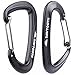 Sawtooth Premium Wiregate Aluminum Carabiners Set of Two (Black) Mini Biners. Load Bearing.