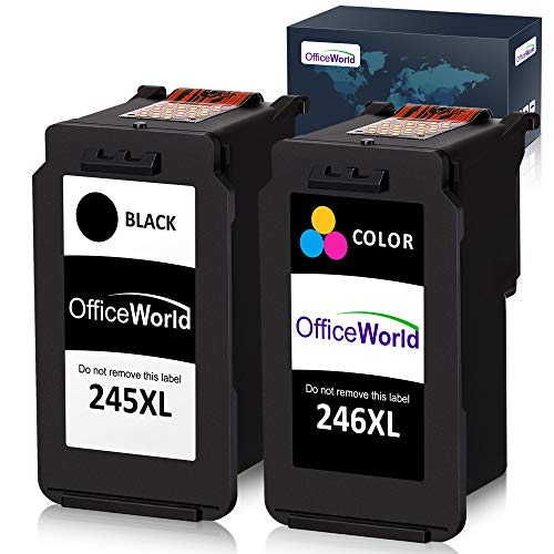 OfficeWorld Compatible Ink Cartridge Replacement for Canon PG-245XL 245XL CL-246XL 246XL PG-243 for Pixma MX492 MG2920 MG2520 iP2820 MG2922 MG2420 MG2522 MG3022 MG2924 (1 Black + 1 Tri-Color)