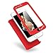iPhone 6/6s Case,AICase Ultra Thin Supreme Fashion Full Body Coverage Protection Soft PC [Dual Layer][Slim Fit] Case with Tempered Glass Screen Protector for Apple iPhone 6/6s(Red)