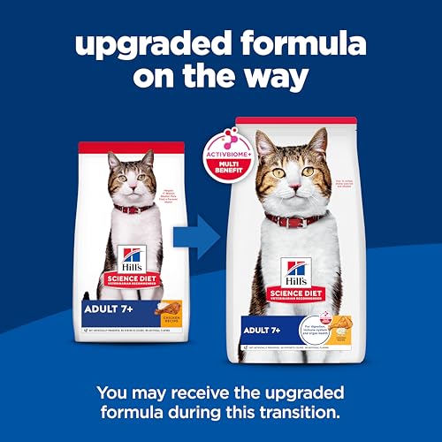 HILL’S SCIENCE DIET ADULT 7+, SENIOR ADULT 7+ PREMIUM NUTRITION, DRY CAT FOOD, CHICKEN RECIPE, 4 LB BAG