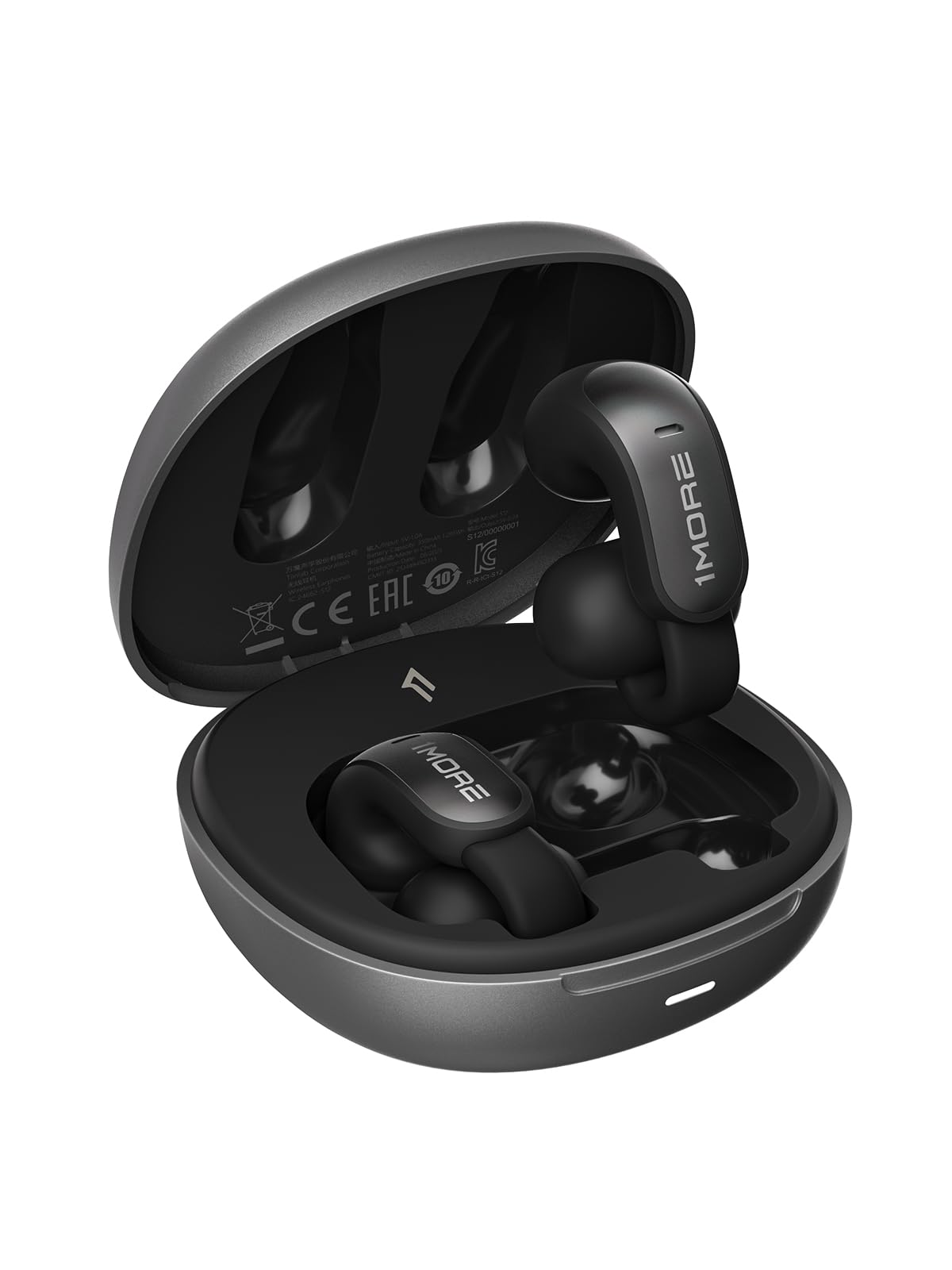 Photo 1 of 1MORE Ear Clip S12, Clip-On Earbuds, Lightweight Comfort, Snug Fit, Bluetooth 5.4 Open-Ear Headphones, Powerful Sound, Clear Calls, IPX5 Water Resistance, Long Playtime, Touch Control Black
