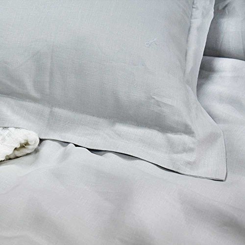 Lausonhouse 100% Linen Duvet Cover Set - Full/Queen - Gray - Thumbnail 3