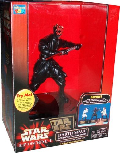 Star Wars Episode 1 The Phantom Menace 12 Inch Tall Action Figure Interactive Talking Bank - DARTH MAUL with Combat Actions and Original Voice