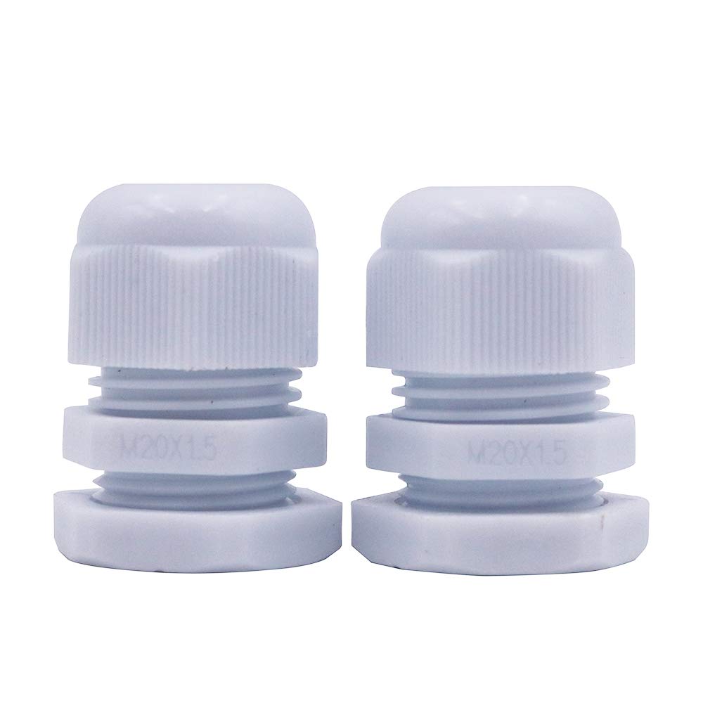 Namvo100 Pcs Cable Glands Waterproof IP68 Adjustable Cable Connectors Nylon Cable Glands Joints M20 x 1.5