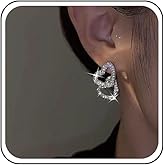 Xduargs Boho Crystal Heart Earrings Vintage Double Heart Earrings Rhinestone Heart Love Earrings Shiny Cz Heart Love Earrings Jewelry for Women