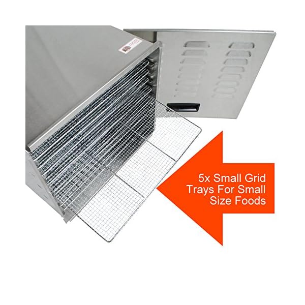 Crawford-Kitchen-Commercial-Food-Dehydrator-Stainless-Steel-Easy-To-Clean-Body-Pro-Quality-Dehydrated-Raw-Food-Jerky-Maker-1000W-Ultra-High-Effieciency-Design