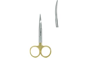 Fly Tying Hair Scissors 4.5 Inch, Gold - Curved