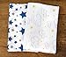 Organic Cotton Muslin Blue Star & Cloud Baby Boy Swaddle Blanket | Ultra Soft