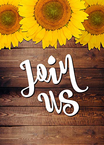 Rustic Sunflower on Barn Wood Design Fill in The Blank Party Invitations (20 Count with Envelopes) - Fall Autumn Invites - Baby Shower, Birthday, Bridal Shower, All Occasion