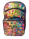 Emojination Girls' Rainbow Purple 16 Inch Backpack with Detachable Lunch Bag