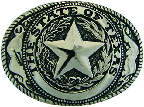 Texas State Seal Belt Buckle, Executive Size, SB, Oval