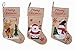Imperial Home Christmas Stockings, Cute Holiday Decor, Santa's Toys Holder, Santa, Reindeer and Snowman Stocking, Xmas Party Decorations, Fireplace Hanging Decor, Family 3 PC Set, 18
