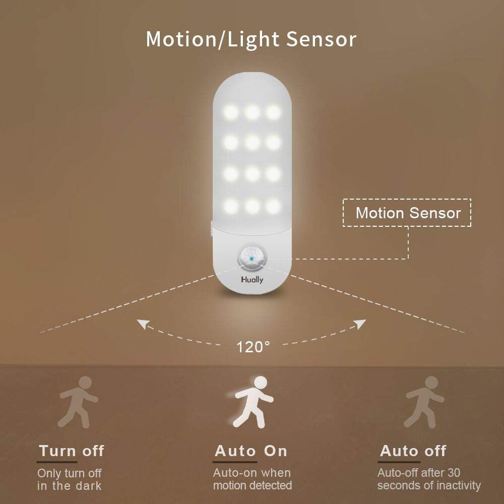 Hually Cupboard Light, (2 Pack) 24 LEDs Motion Sensor Lights USB Rechargeable Battery-Powered - Image 4