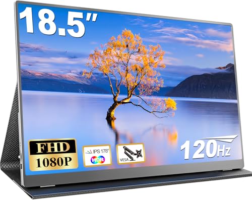 CUIUIC Portable Monitor 18,5 Zoll 120Hz Tragbarer Monitor FHD 1080P HDR