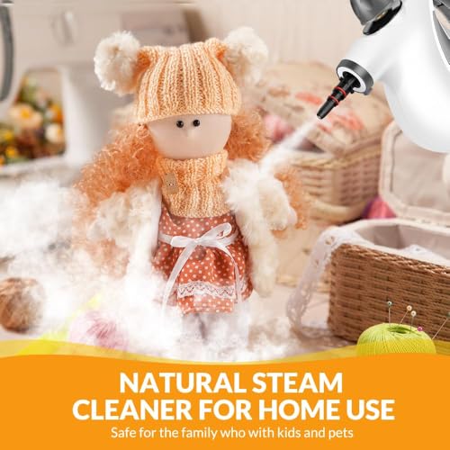 Handheld Pressurized Steam Cleaner, Portable Steamer for Cleaning, Steam Cleaner for Home Use, Steamer for Cleaning Car, Furniture, Floor, Upholstery, Grout and Tile, Deep Gray