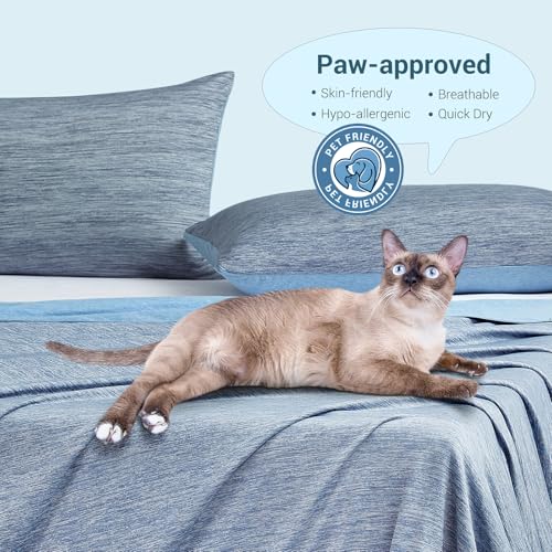 Elegear Summer Cooling Blanket 150×200cm, Japanese Cooling Fiber Q-MAX>0.5 ARC-Chill 3.0, Soft And Skin-Friendly, Sleep Better with Summer Blanket for Sofa, Bed, Blue