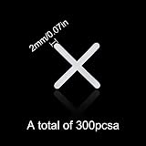 IRYNA 300Pcs 2mm Tile Spacers Plastic Cross Slab Gasket White view 2