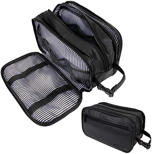 PAVILIA Toiletry Bag for Men, Travel Toiletries Bag | Water-resistant Dopp Kit, PU Leather Shaving Bag Organizer for Toiletry Accessories, Cosmetic, Hygiene, Grooming 1 PAVILIA Toiletry Bag for Men, Travel Toiletries Bag | Water-resistant Dopp Kit, PU Leather Shaving Bag Organizer for Toiletry Accessories, Cosmetic, Hygiene, Grooming