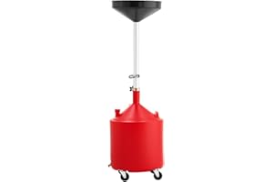 Uargd 18 Gallon Waste Oil Drain Tank, Industrial Fluid Collection Tank with Adjustable Funnel Height, Mobile Oil Drainer with