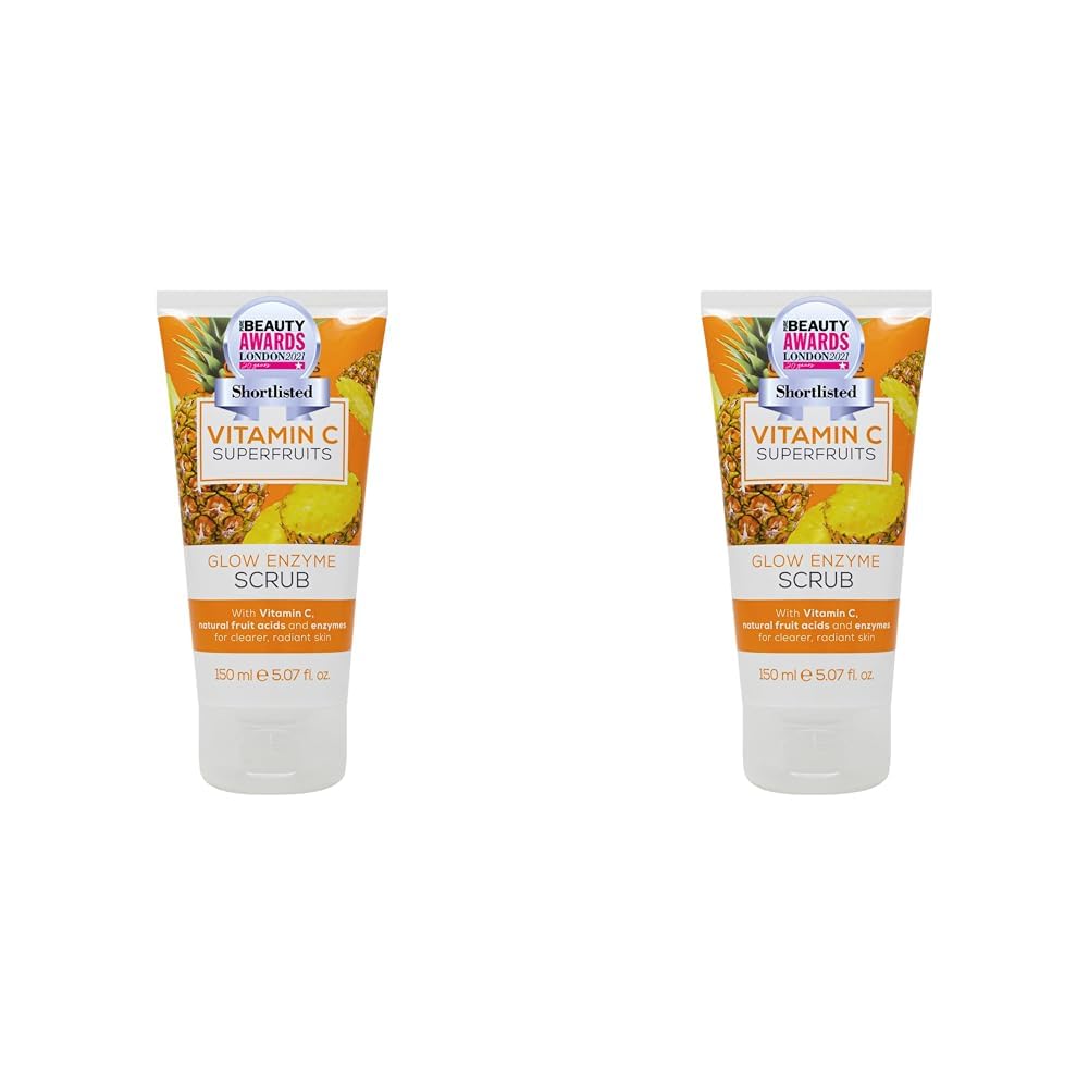 Creightons Vitamin C Superfruits Glow Enzyme Scrub (150 ml) - An Energising and Exfoliating Scrub with Vitamin C, Natural Fruit Acids and Enzymes for Clearer, Radiant Skin (Pack of 2)