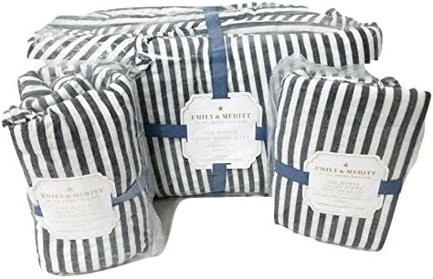 Pottery Barn Kids The Emily &amp; Meritt Ruffle Candy Stripe full/queen Quilt &amp; 2 shams