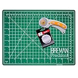 WA Portman Rotary Cutter Set I 45mm Rotary Fabric Cutter with 5 Extra Cutter Blades and 9x12 inch Self Healing Cutting Mat Set I Great for Crafting Sewing Quilting Scrapbooking Enthusiasts