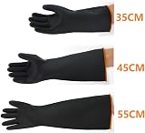 MIN-XL Heavy Duty Latex Gloves Chemical Resistant Safety Work Cleaning view 2