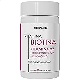 Biotina Com Vitamina B5 e B9 Fortalecedor de Unhas e Cabelo 500mg 60 Cápsulas - Natunéctar