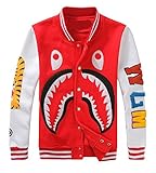 APE TEES Men's Sharks Head Casual Baseball Sweatshirts Jackets