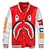 APE TEES Men's Sharks Head Casual Baseball Sweatshirts Jackets