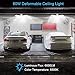ON'H LED Garage Lights 2 Pack 60W E26/E27 6000LM, Deformable LED Garage Ceiling Lights with 4 Adjustable Panels, LED Shop Light 6500K Daylight for Garage Workshop Basement Warehouse
