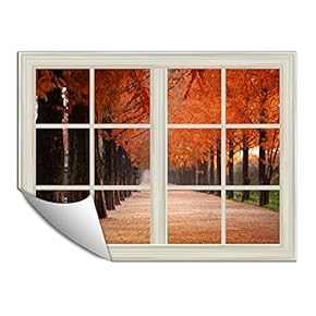 Wall Paper Small Wall Mural Beautiful Scenery Out of The Window Wall Art Removable Wall Decoration for Bedroom Living Room - 24x32 inches