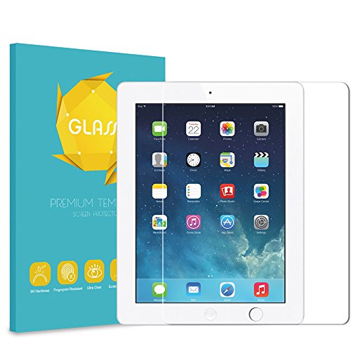 Fintie iPad 2/3/4 Tempered Glass Screen Protector, Anti Scratch Premium HD Clear 9H Hardness for Apple iPad 2, The New iPad 3 & iPad 4th Generation with Retina Display