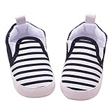 Voberry® Baby Boys Girls Toddlers Striped Sneakers Soft Sole Anti-slip Outdoor Canvas Shoes (6~12 Month, Black)