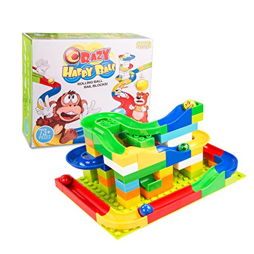 Victostar Marble Run Building Blocks Construction Toys Set Puzzle Race Track for Kids 73 Pieces