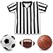 Crown Sporting Goods Men's Official Black & White Stripe Referee / Umpire Jersey – Pro-style Ref Uniform, Great for Basketball, Football, & Soccer