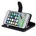 Abacus24-7 iPhone 8/7 Case, Wallet Case with Flip Cover [RFID Blocking] and Stand, Black