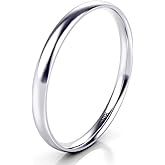 10K White/Yellow/Rose Gold 2MM Round Dome Wedding Band Ring