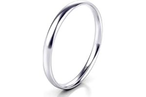 KOBELLE 10K White/Yellow/Rose Gold 2MM Round Dome Wedding Band Ring