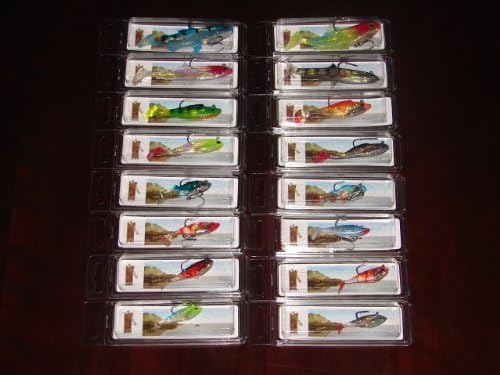 Lot of 16 NIB Weighted Soft Plastic Paddle Tail Bass Trout Fishing Lures w/Hooks