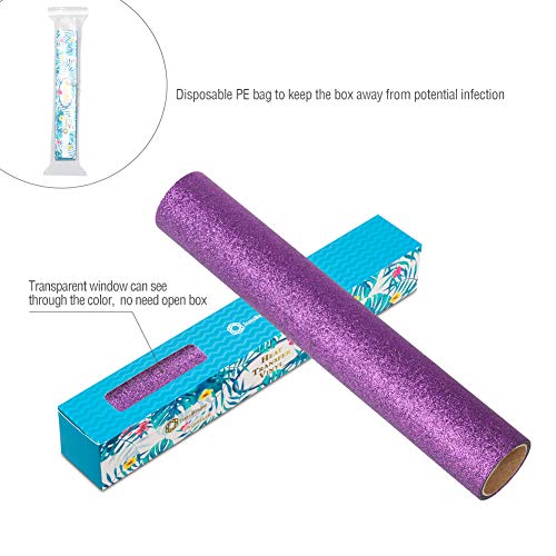 Transwonder-Heat-Transfer-Vinyl-Glitter-Rolls-12in-x-5ft-Iron-on-Glitter-Heat-Vinyl-for-for-T-Shirt-ClothingGlitter-Indigo