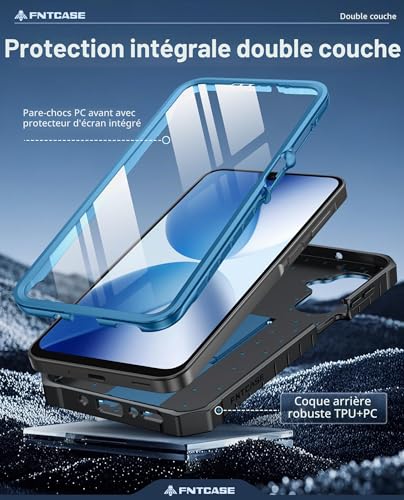 FNTCASE For Samsung Galaxy A17-5G Case: for Galaxy A26-5G Military Grade Shockproof Protective Case with Built-in Stand | Heavy Duty Shockproof & Textured Matte Protective Cases - Blue