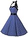 Dressystar Vintage Polka Dot Retro Cocktail Prom Dresses 50's 60's Rockabilly Bandage Royal Blue M
